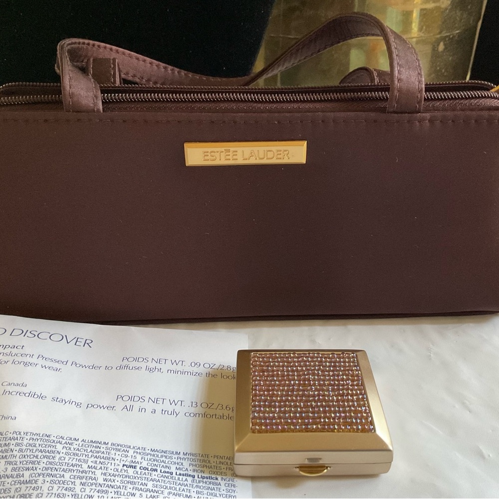 Vintage Collectible Compact Estée Lauder Beaded Pressed Powder Set 2Pcs-New